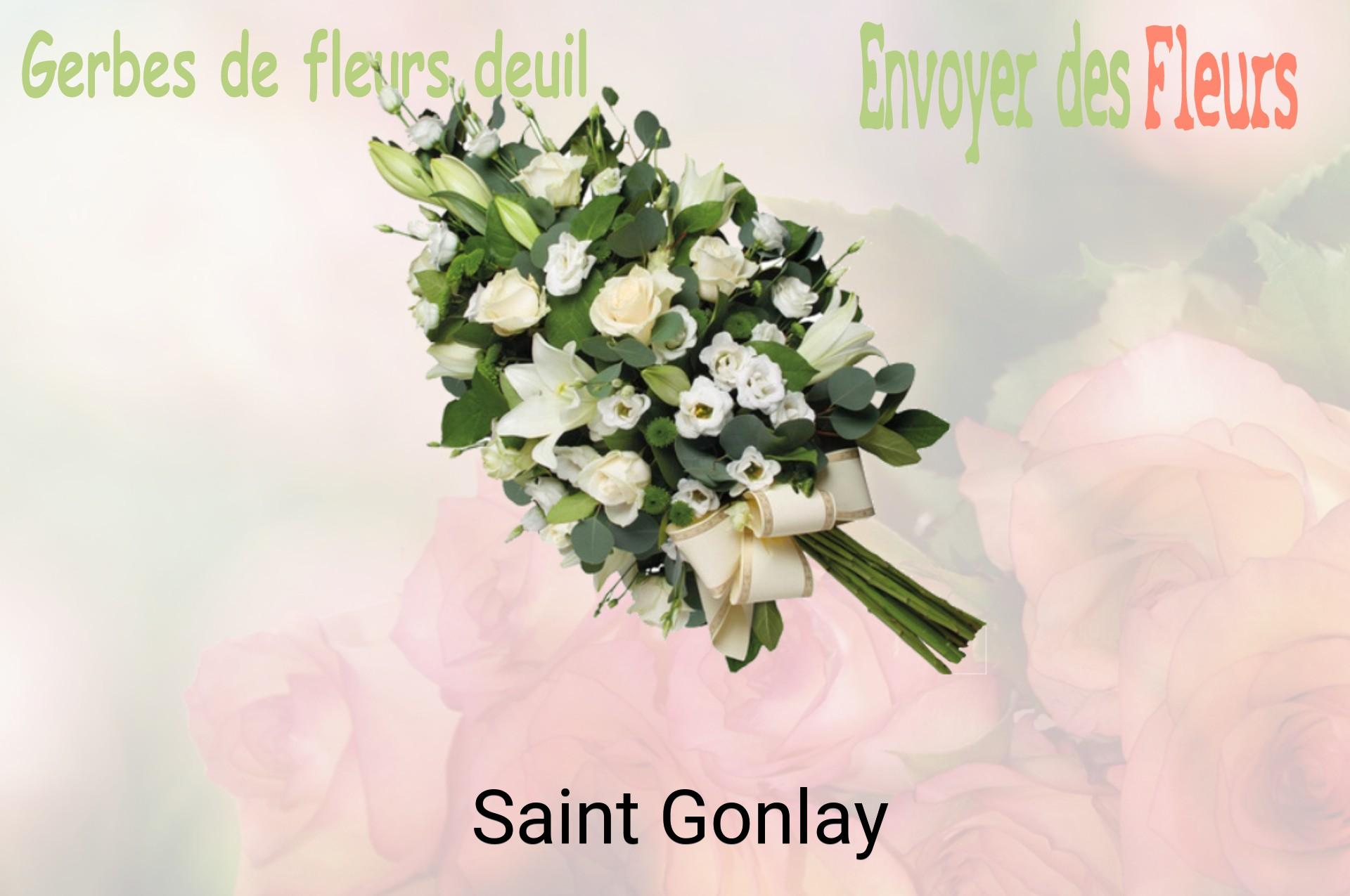 Gerbe de fleurs de deuil livrée à Saint-Gonlay